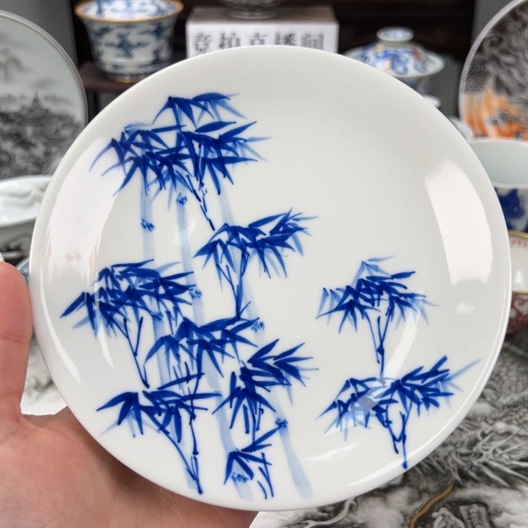 干***菇景德镇手工手绘陶瓷