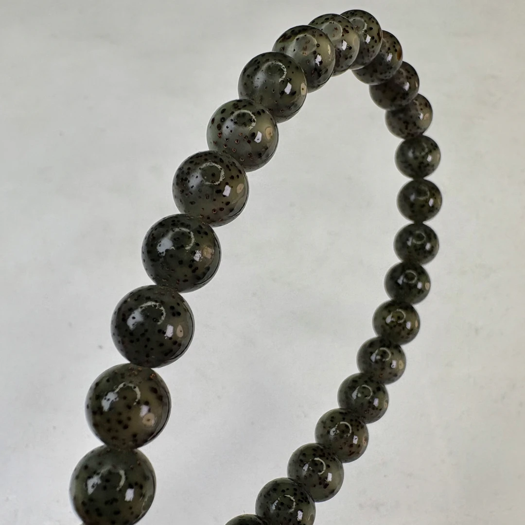 【牛毛星点货】啤酒瓶绿爆透同枝果星月菩提8圆珠玉化质感冰冰透