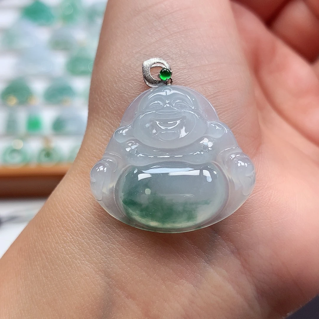 翡翠18K金镶嵌吊坠(赠链)26.5-29.2-5.6