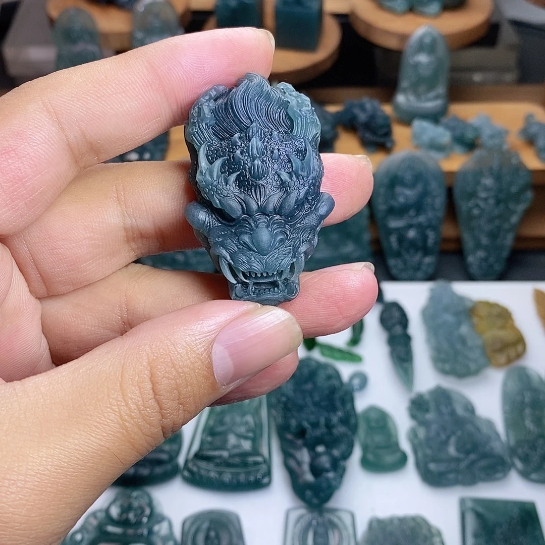 子***鱼定制翡翠未镶嵌龙头