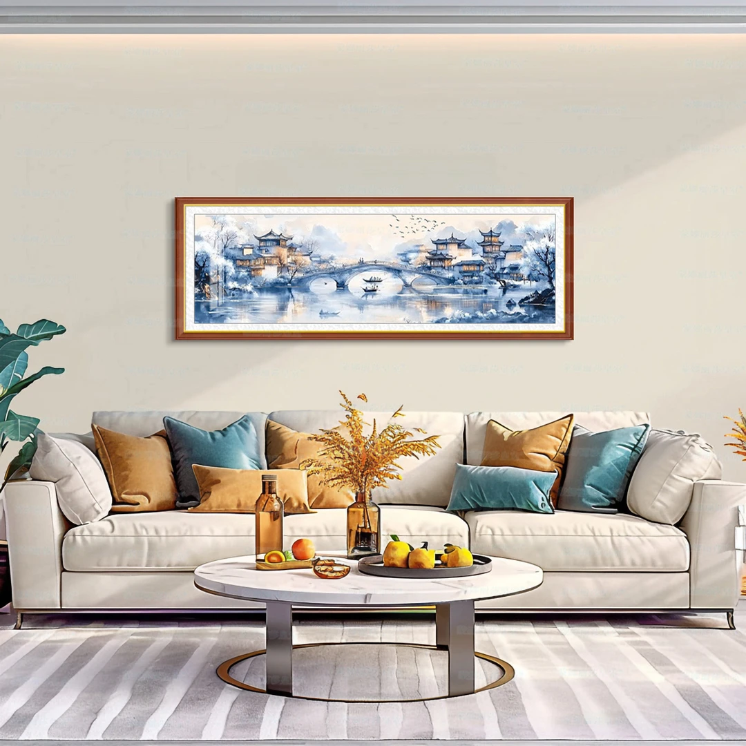 【进口棉布】蒙娜丽莎皇室十字绣江南水乡新款中式古韵装饰手工线绣