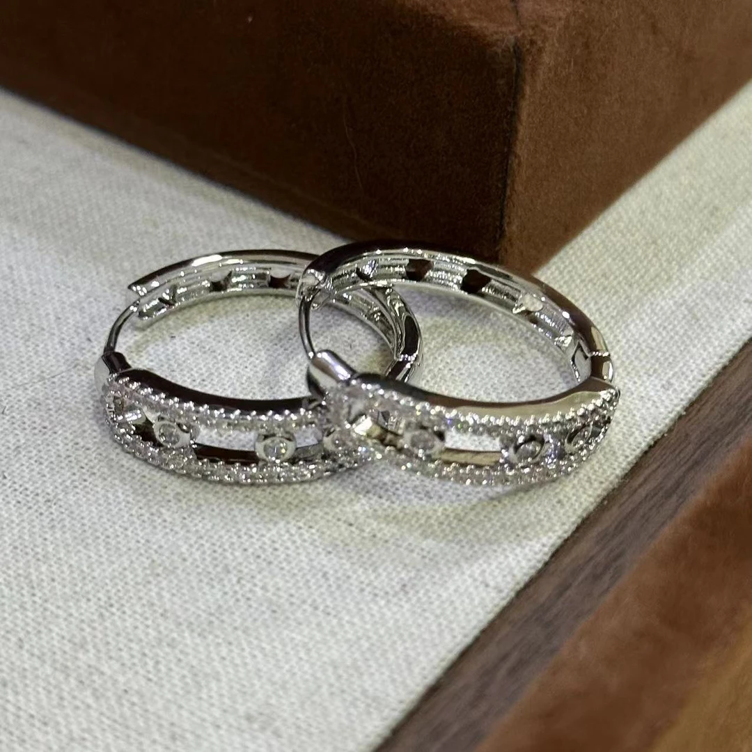 铜合金耳饰 小众设计镂空满圈圈耳环-4087