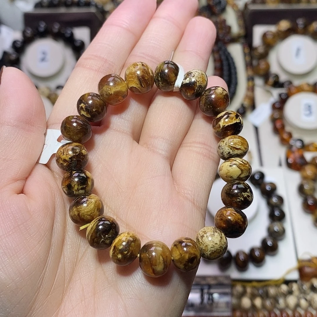 琥珀未镶嵌裸石蜡花10精品