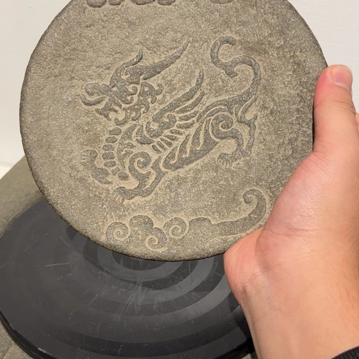 蓝***天石材麒麟果盘青石