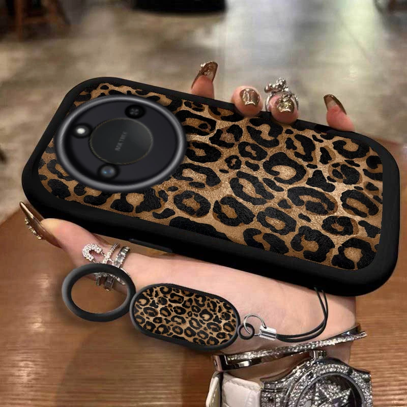 高级豹纹适用荣耀X70手机壳新款荣耀X70i女神高颜值手机壳防摔荣