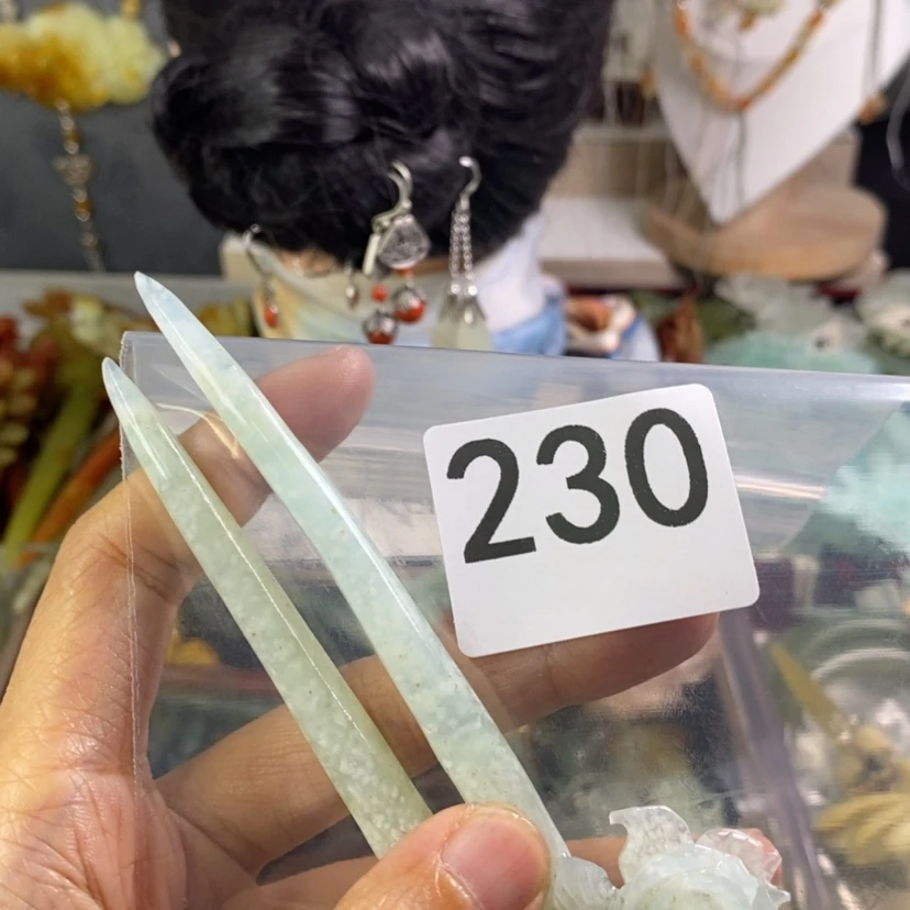 【闪购商品】岫玉发饰未镶嵌十**归