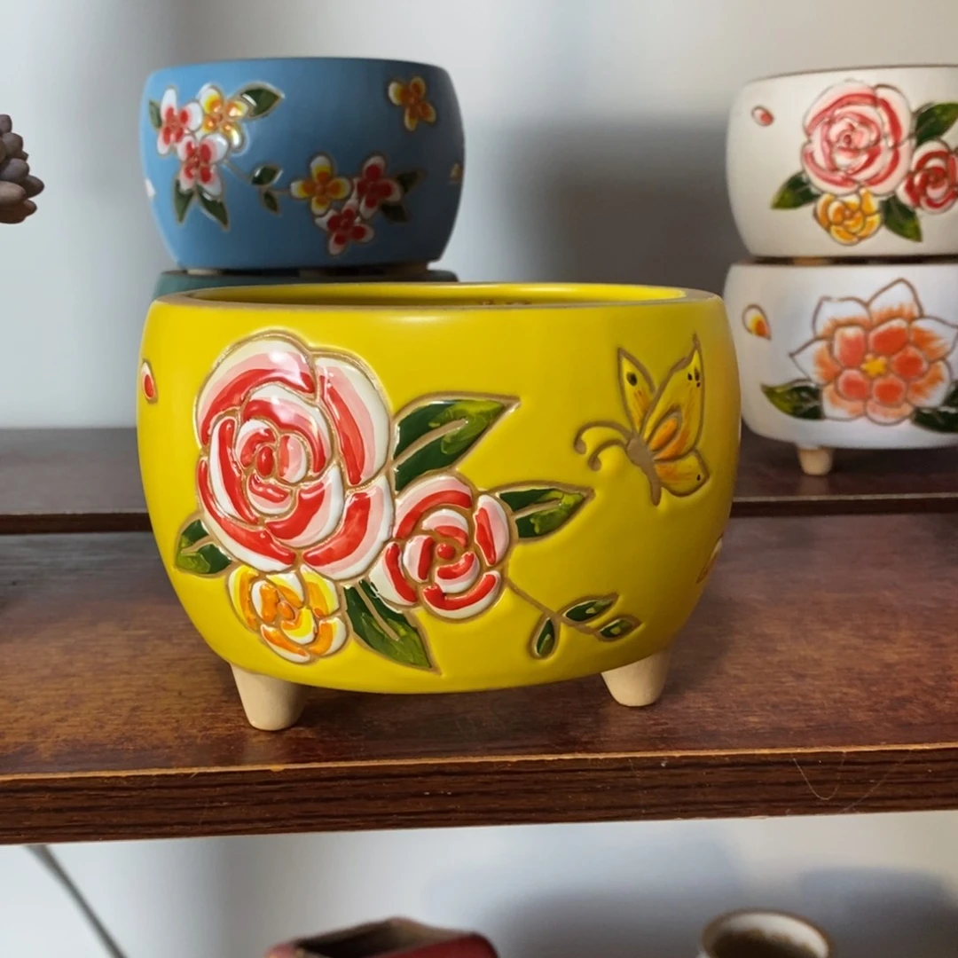 红陶韩式多肉植物花盆