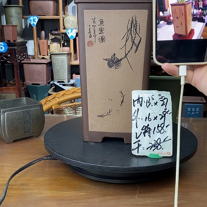 紫砂花盆阳光老师签筒签筒大漏价