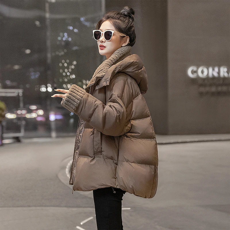 丝柏舍2025冬装新款女装显瘦洋气连帽90绒短款羽绒服S44B4842Y