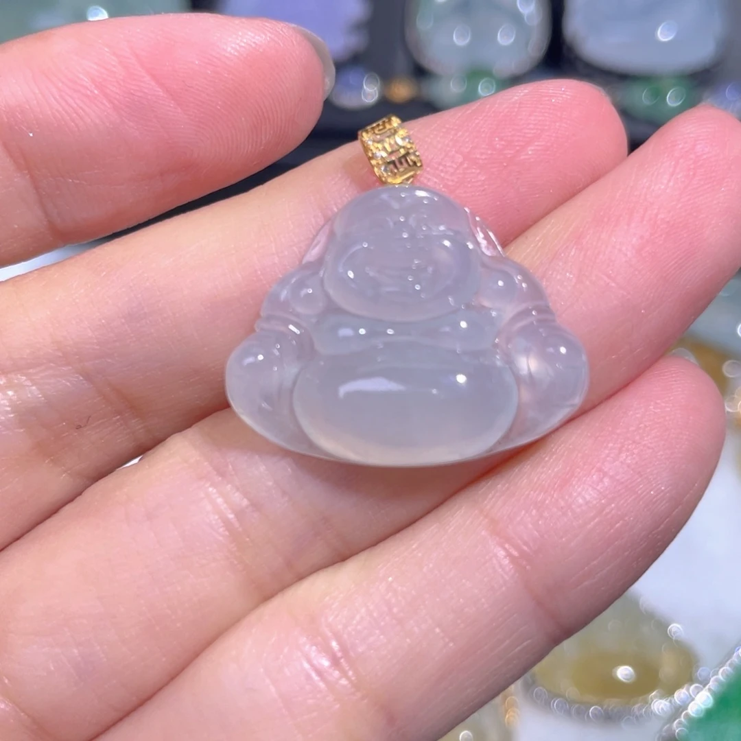 颈饰18K金镶嵌翡翠翡翠