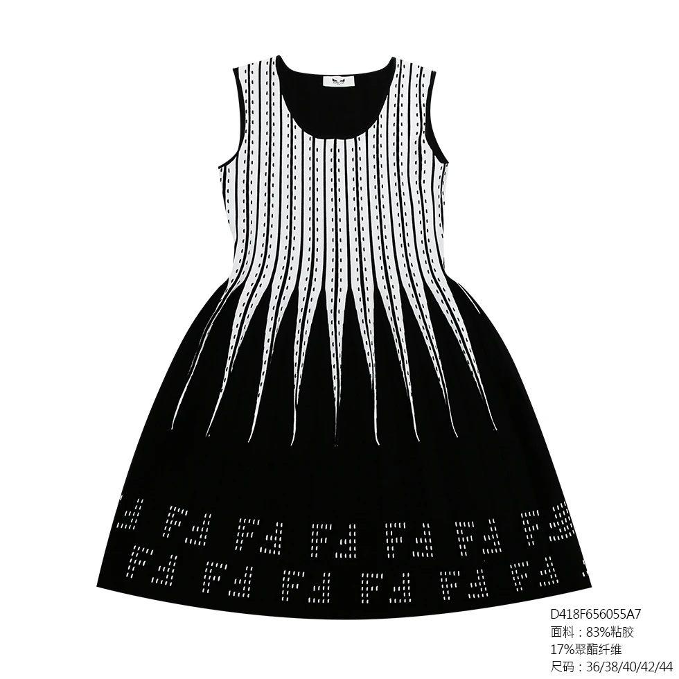 FENDILOR小怪兽25年春夏款女士无袖连衣裙 D418F656055A