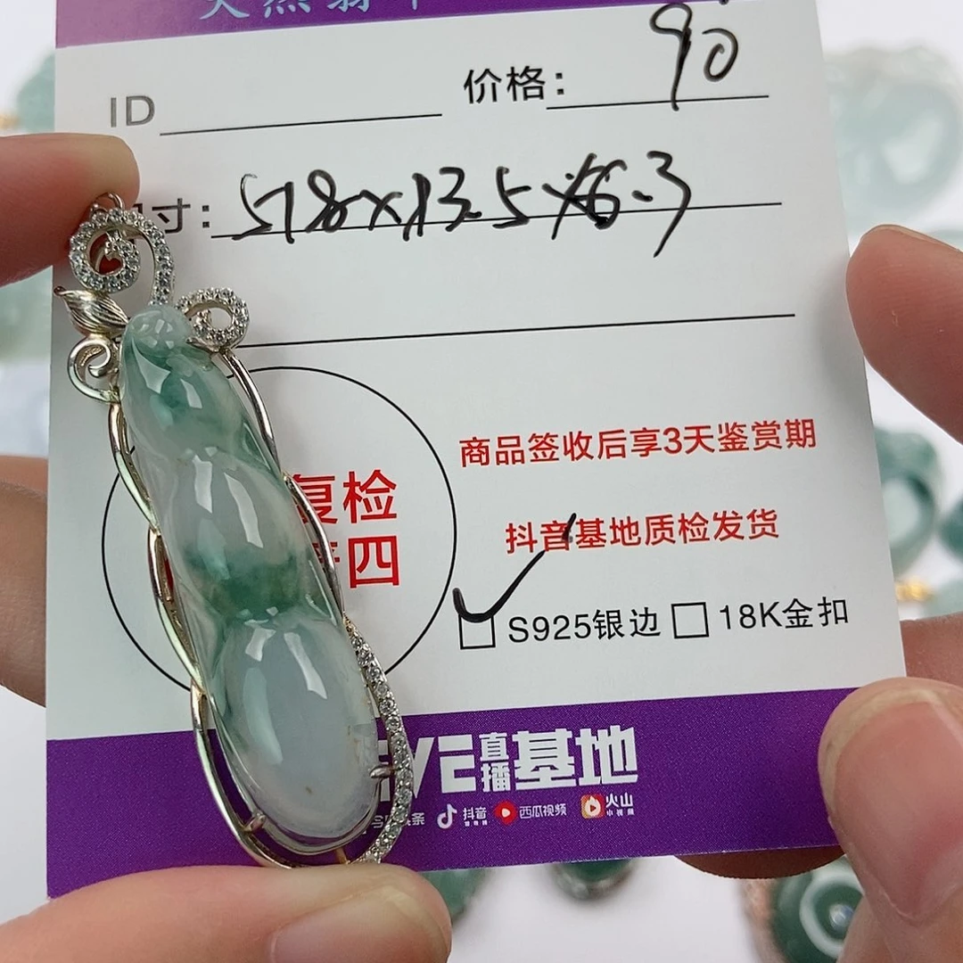 翡翠银S925镶嵌颈饰翡翠