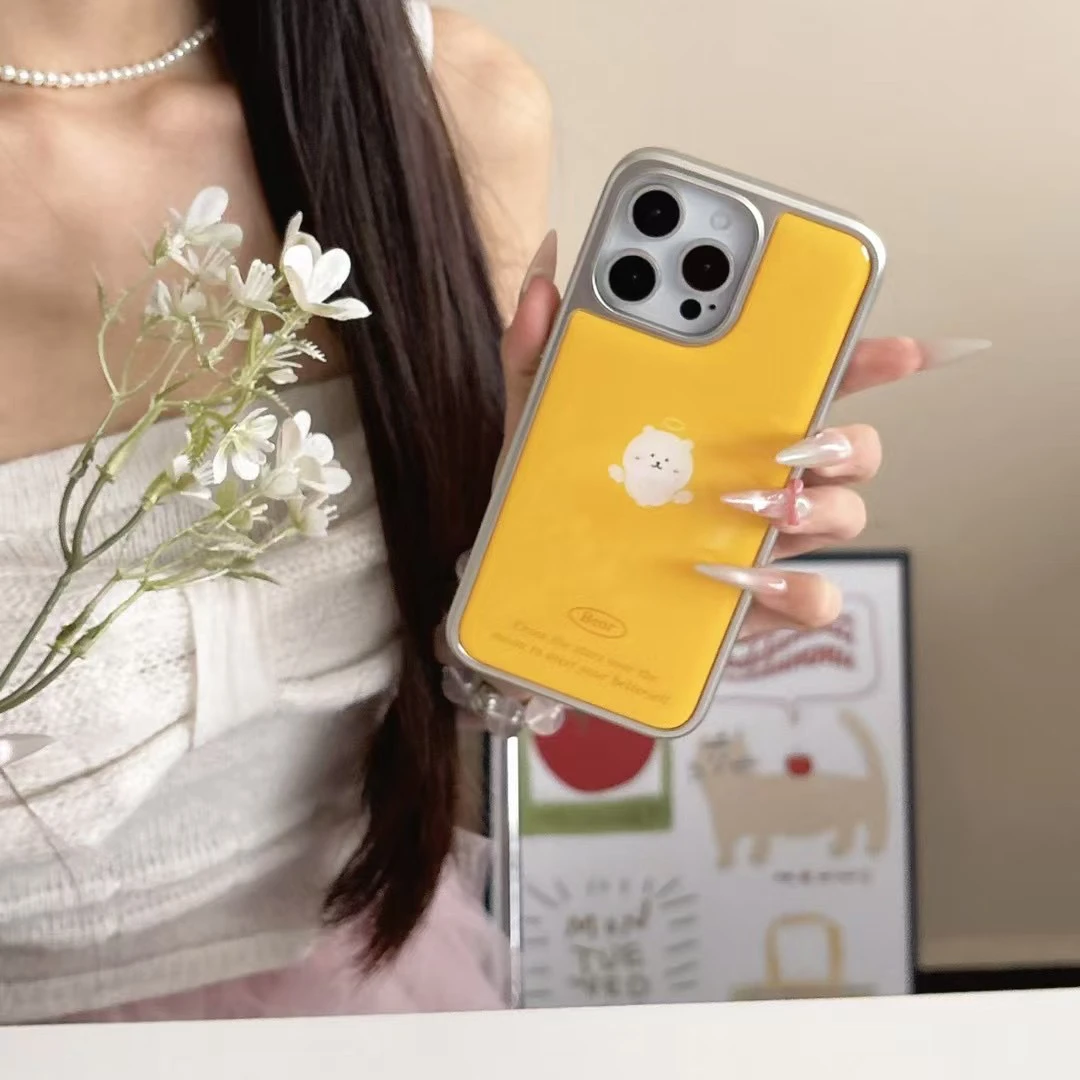 简约电镀防摔适用苹果全系列手机壳卡通可爱小动物设计手机套创意