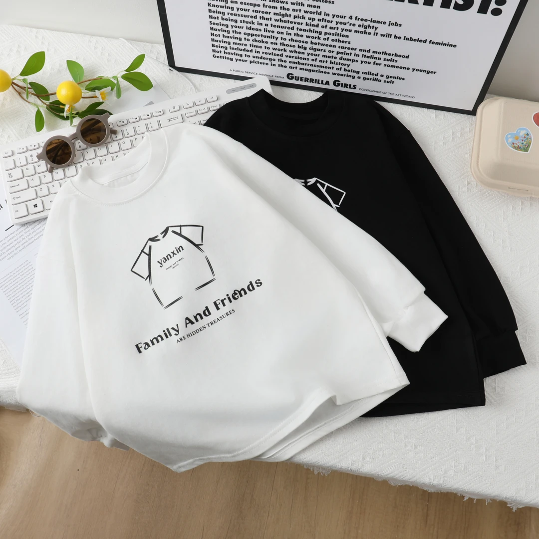 棉质透气儿童长袖T恤打底秋款百搭男童上衣2025新款中大童打底衫