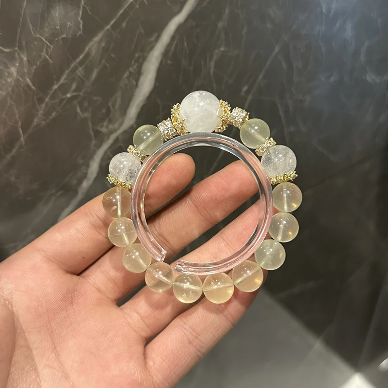 S279日复一日 黄水顶珠白幽灵手串