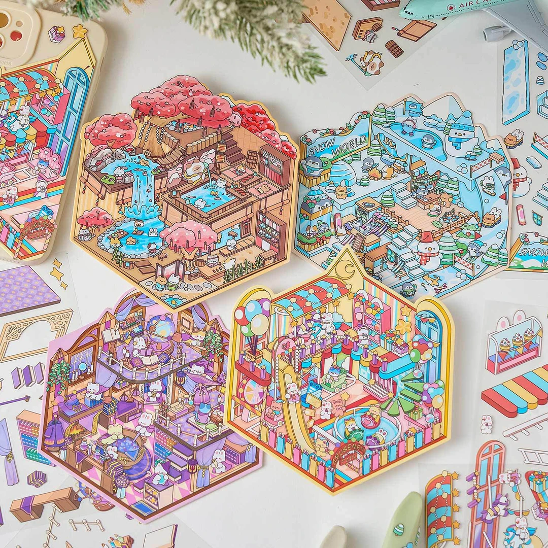 早沫3D造景贴纸 趣味造景系列 迷你解压手工贴纸diy造景手工贴