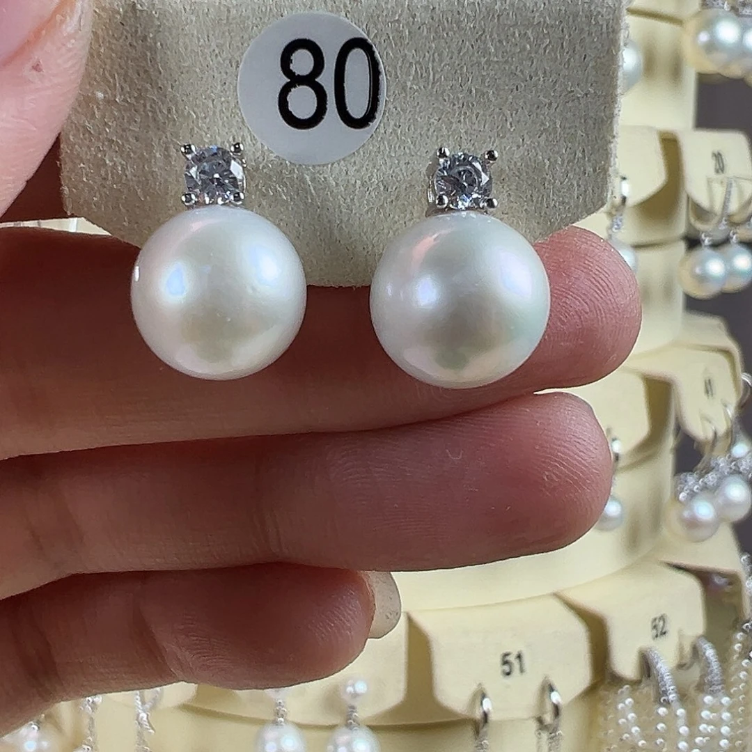 耳饰淡水珍珠银S925镶嵌