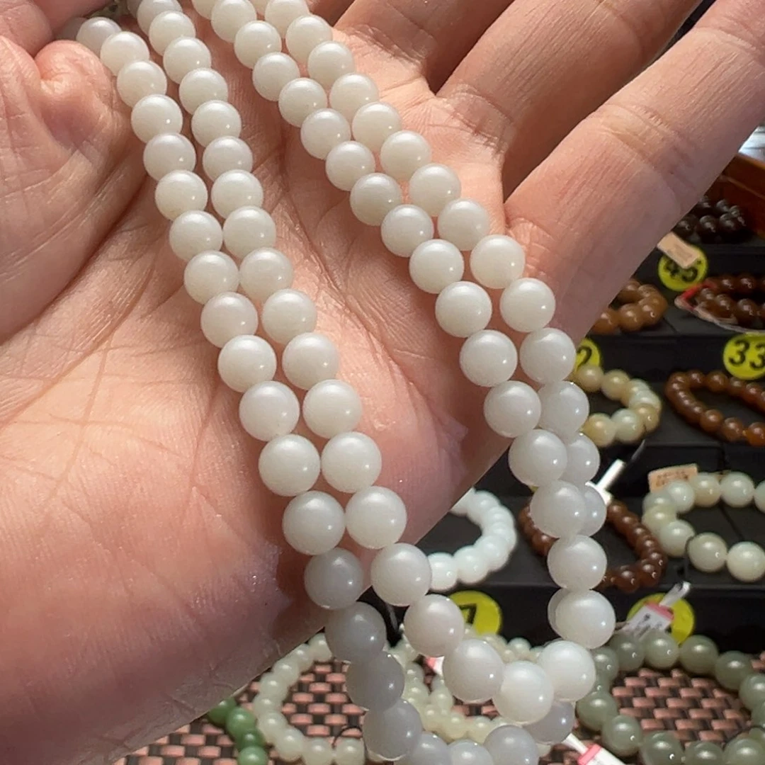 和田玉手链未镶嵌辛*米达链卡6