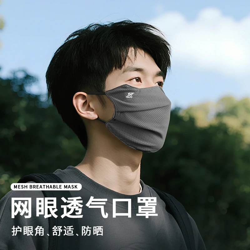 战术鸟夏季防晒面罩骑行口罩男遮脸开车防紫外线冰丝户外遮阳配饰