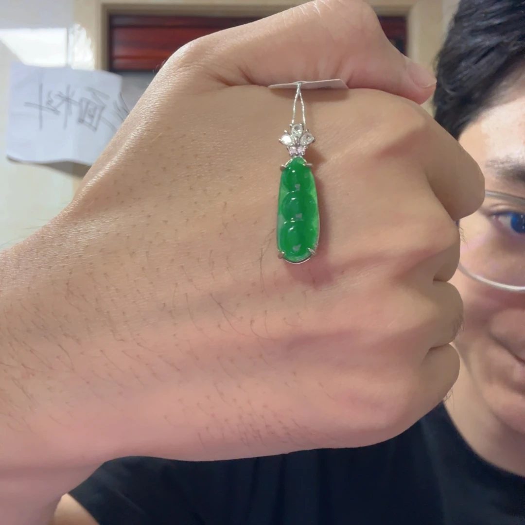 翡翠银S925镶嵌颈饰吊坠