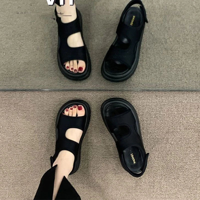 韩版仙风休闲度假沙滩罗马鞋夏季新款增高厚底运动凉鞋夏季百搭