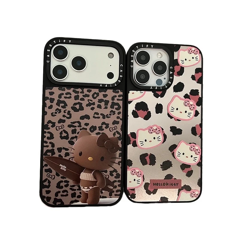 辣妹冲浪豹纹KT凯蒂猫适用苹果手机壳小众高级iPhone17/16promax