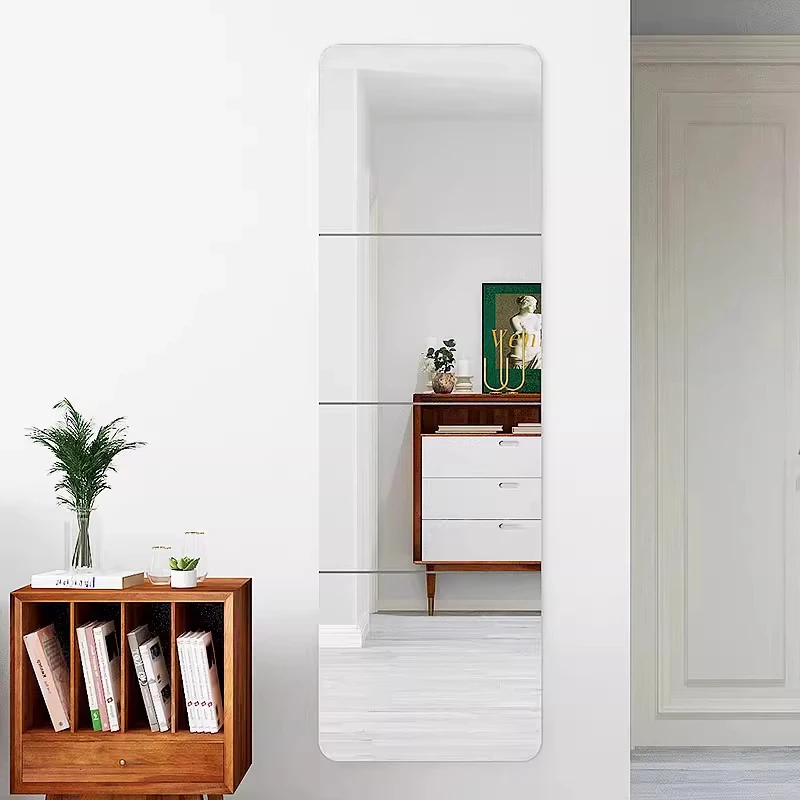 全身镜子自粘贴墙学生宿舍女生卧室化妆镜小型家用柜门贴片浴室镜