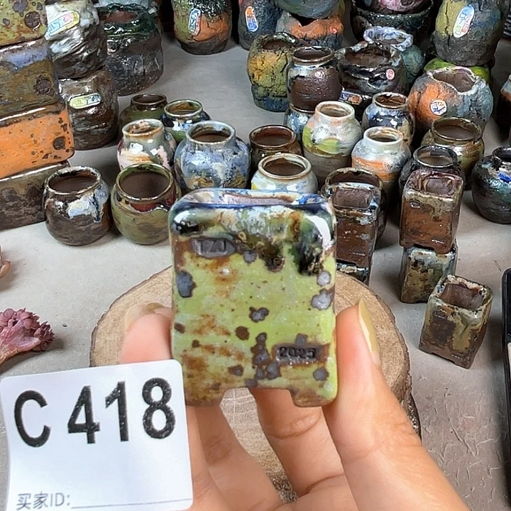 紫砂花盆小方 内口 2.5