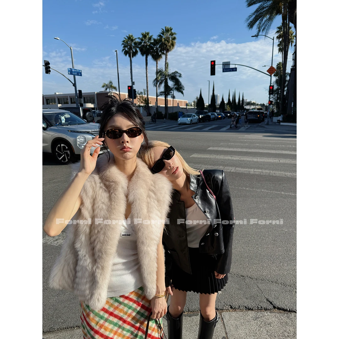 FORNI 雪国精灵 芬兰进口狐狸毛皮草马甲外套