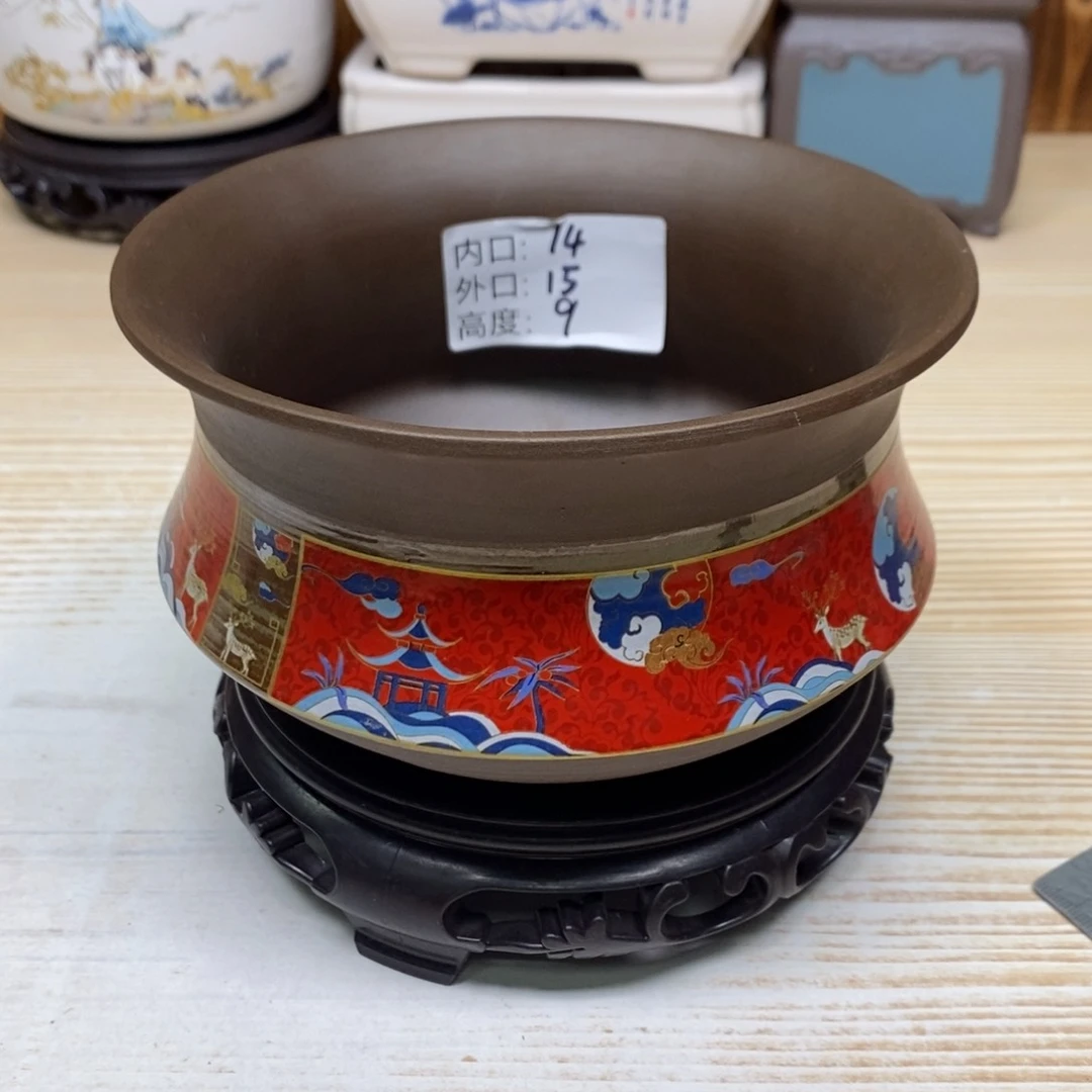 紫砂陶瓷花盆浮力