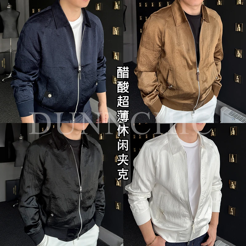 【福利】徐先生出品春夏100%醋酸超薄男士休闲夹克245008【杜恩】