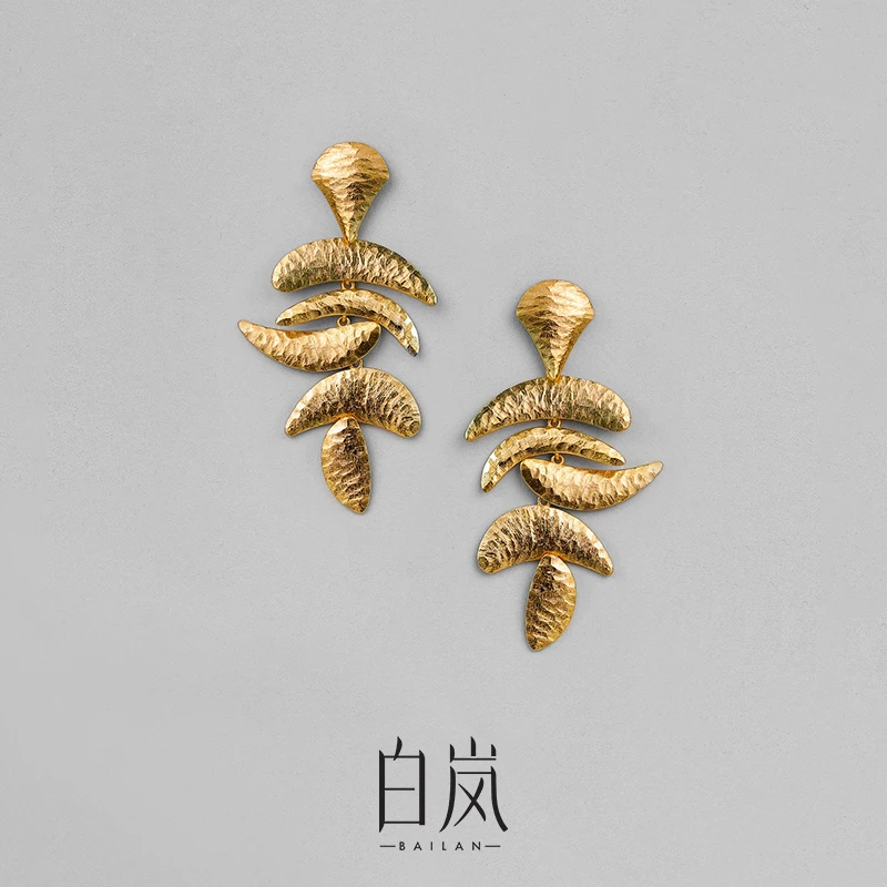 925银耳饰 【8月新品】沙之舞耳坠纯手工锻造个性七夕礼物女ED4734