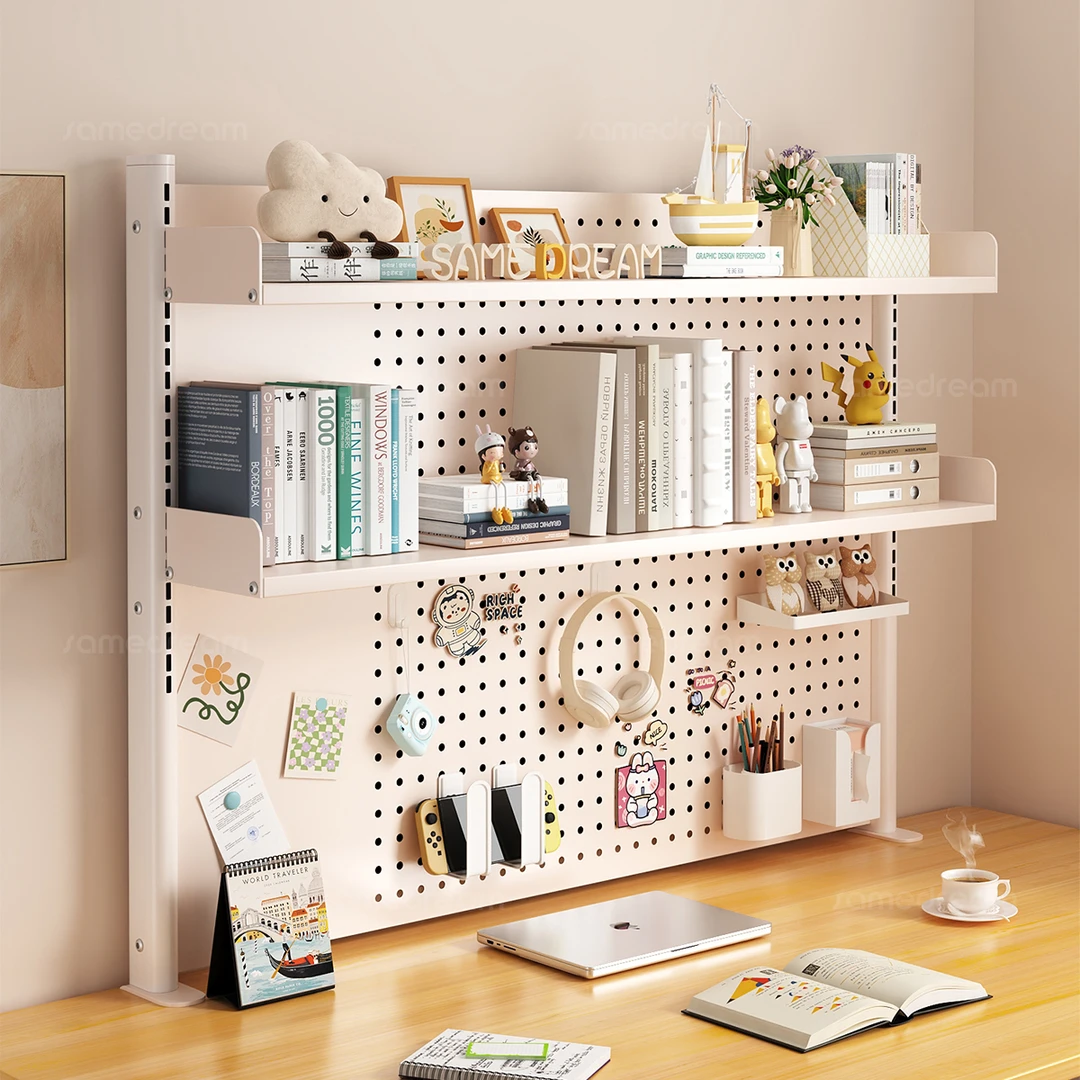 桌面洞洞板置物架爆款多层书架立式货架学生家用书桌免打孔收纳架
