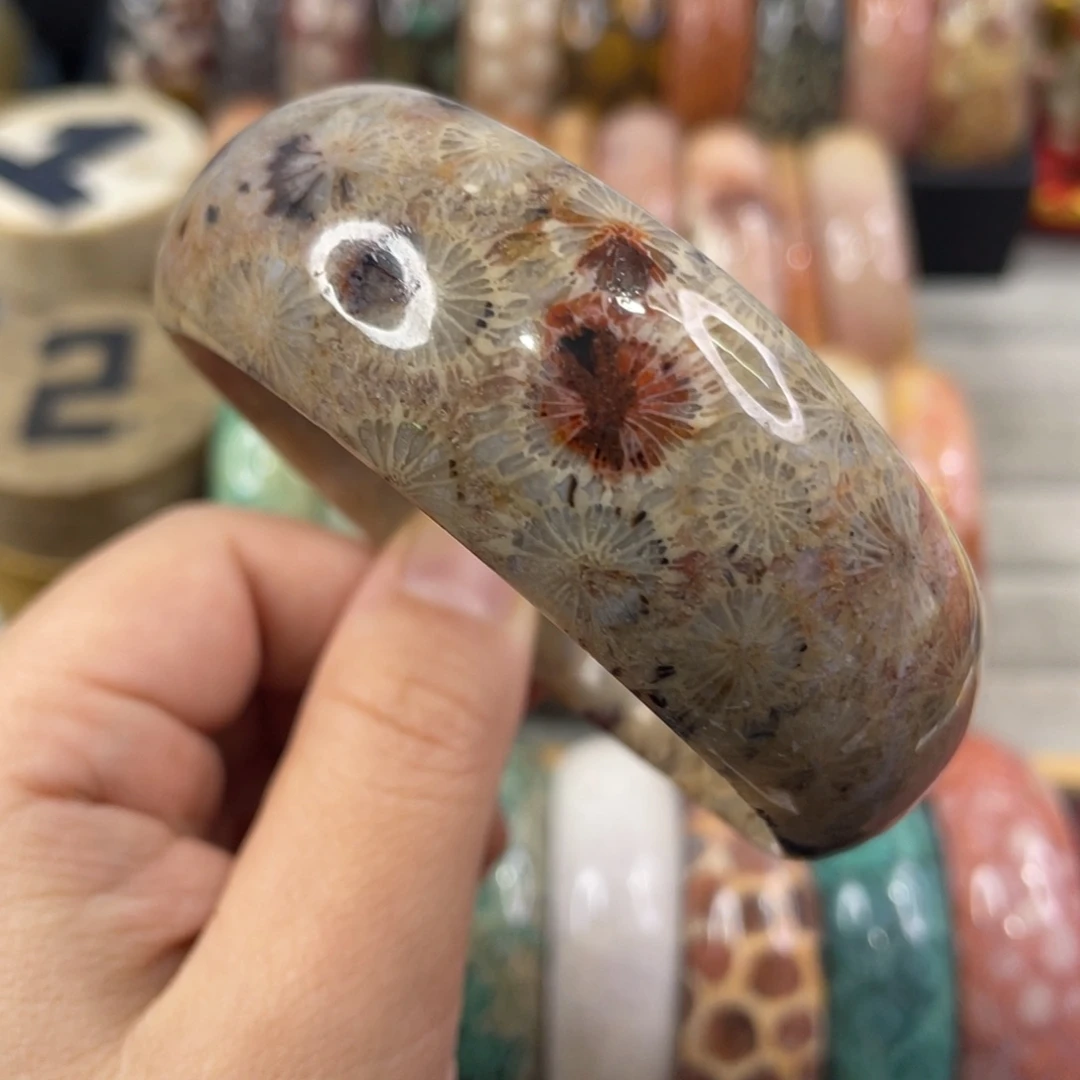 未镶嵌手镯硅化玉