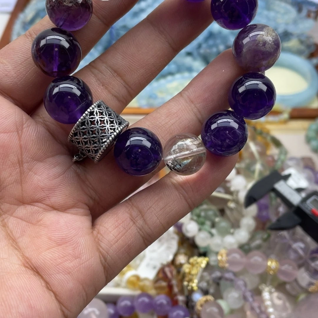 银S925镶嵌手链紫晶