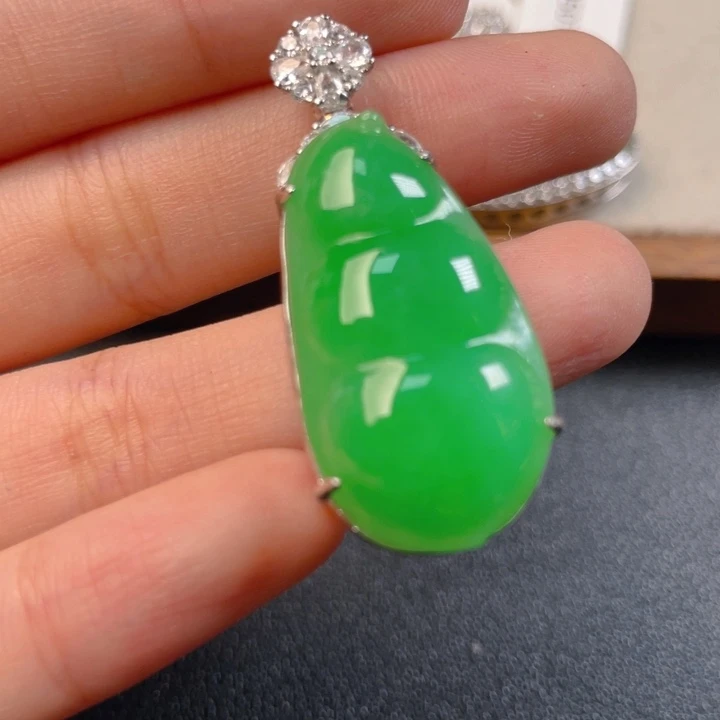 翡翠银S925镶嵌吊坠(不含链)伍*?j j k k