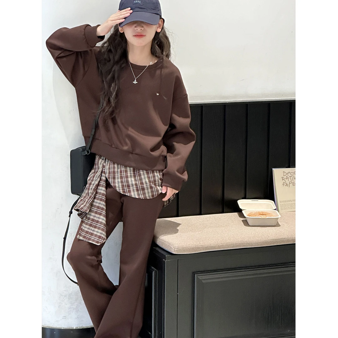 K29785孙小美韩系女童卫衣套装2025新款秋装儿童两件套上衣裤子潮