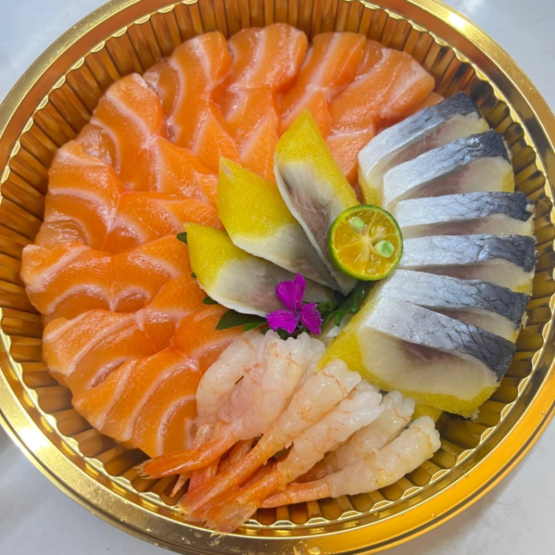 【人气】解馋刺身三拼 (三文鱼90克➕10只甜虾尾➕半条希鲮鱼) 图片仅供参考