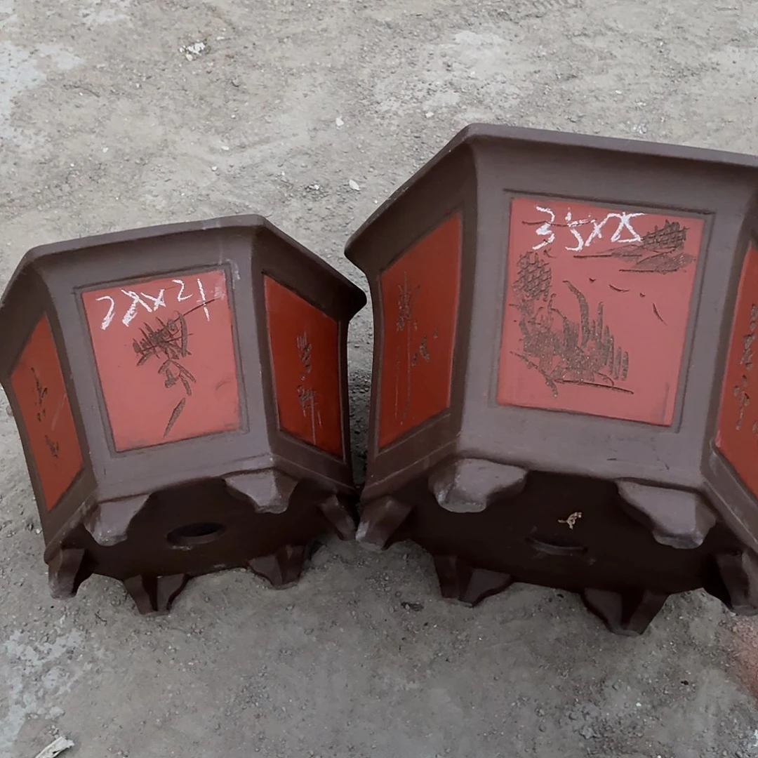 宜兴紫砂花盆，现货发