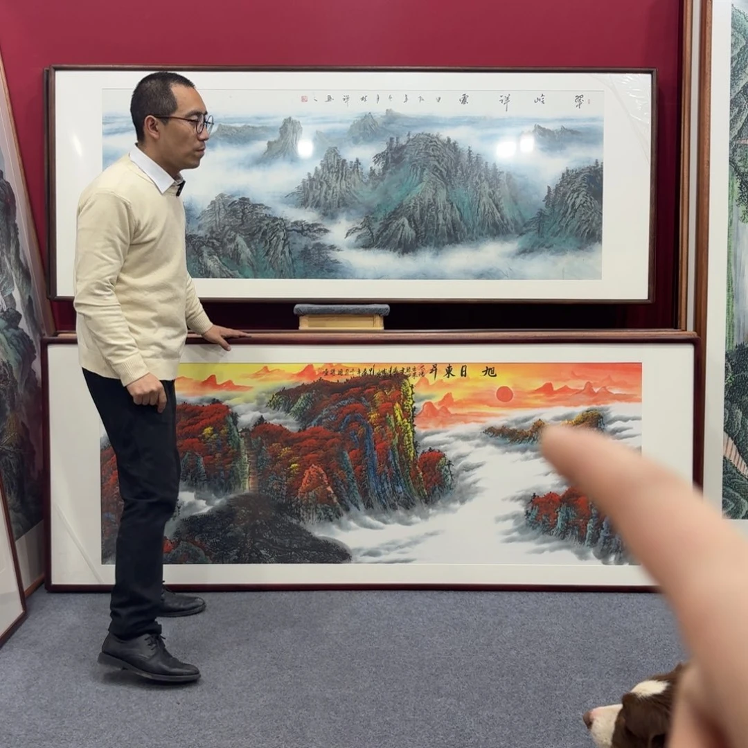 国画带框绘画210/80尺寸