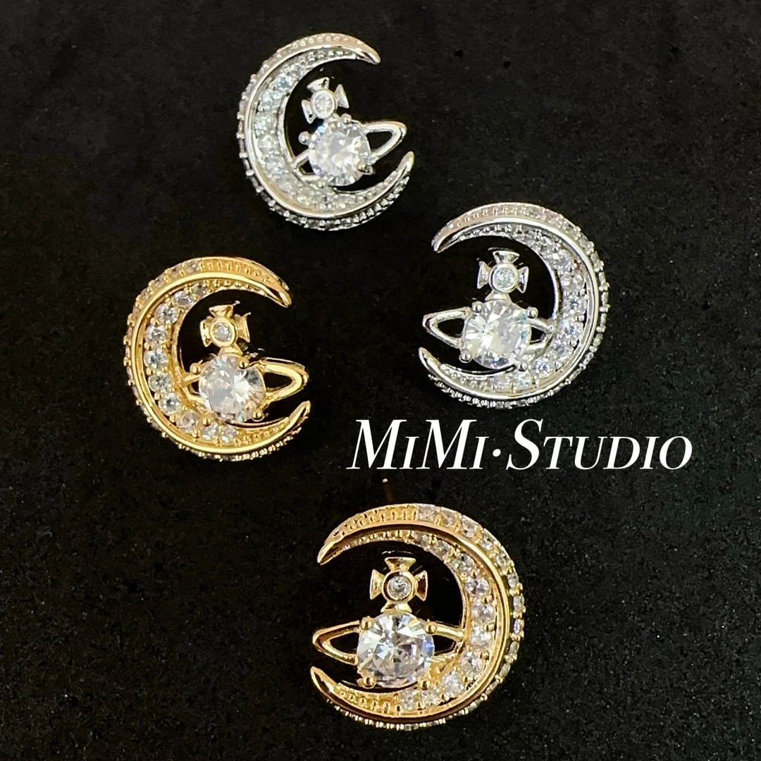 铜合金耳饰 时尚辣妹小众土星气质百搭耳钉