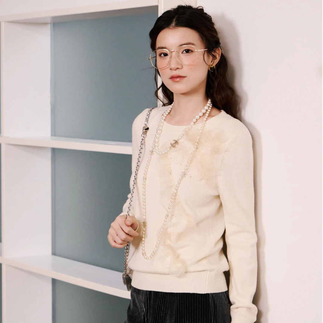 【千颂妮专享】她翼秋冬圆领毛衣长袖时尚甜美毛针织衫CW1242353789