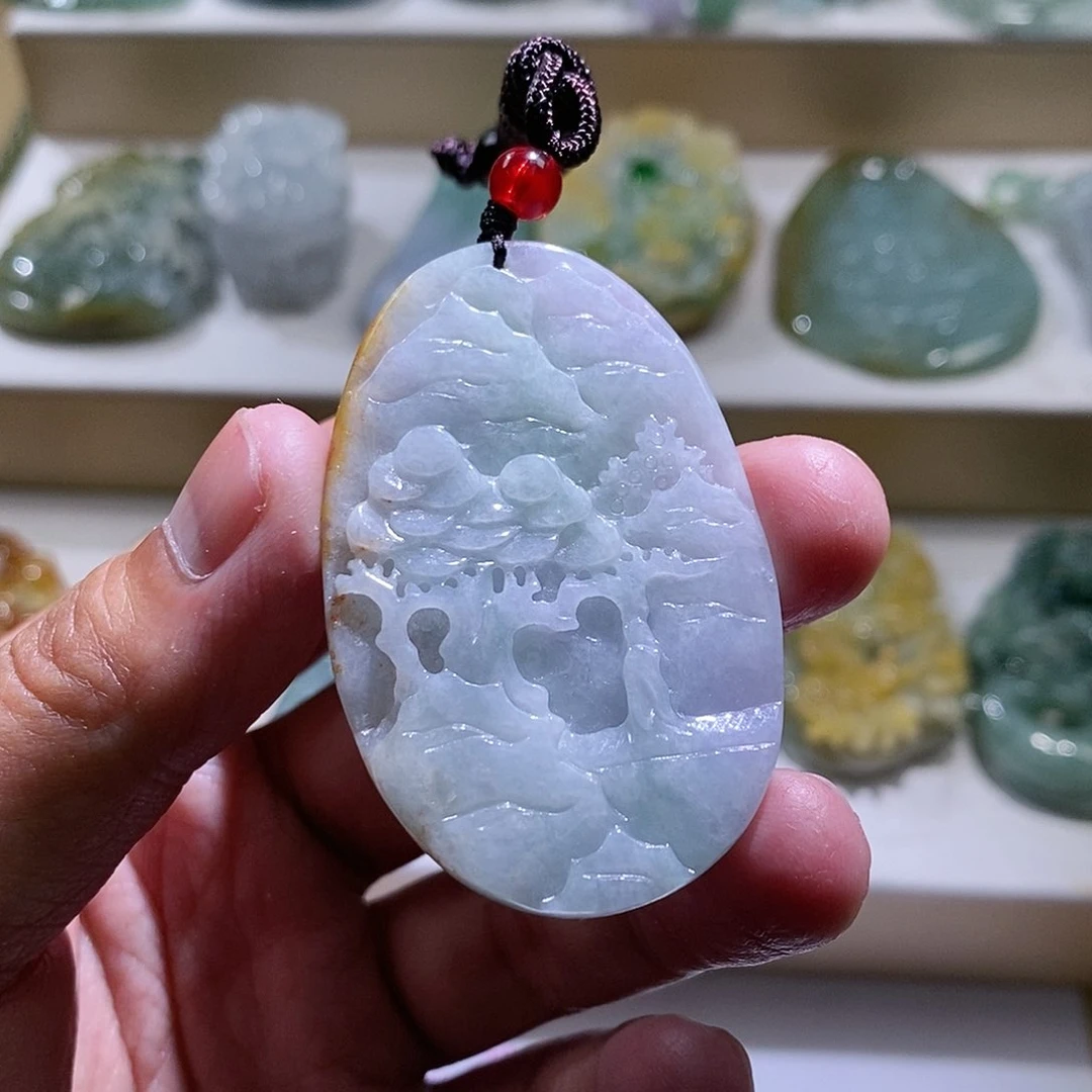 【闪购商品】翡翠颈饰未镶嵌山水