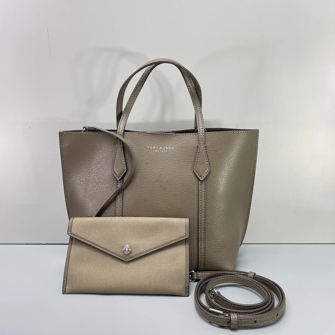 99新 TORY BURCH/汤丽柏琦 新款灰色菜篮子22*21*11cm E091108