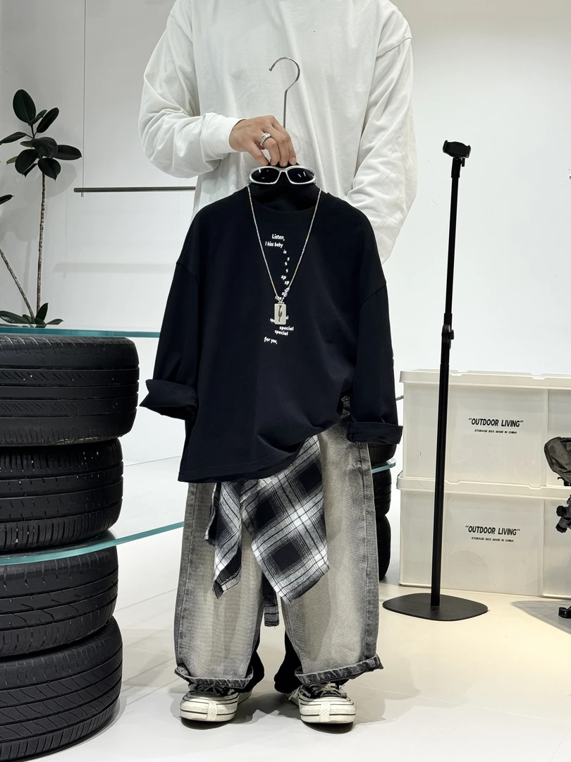 南梦自制-2025冬【is】男女童时尚宽松休闲不加绒牛仔裤