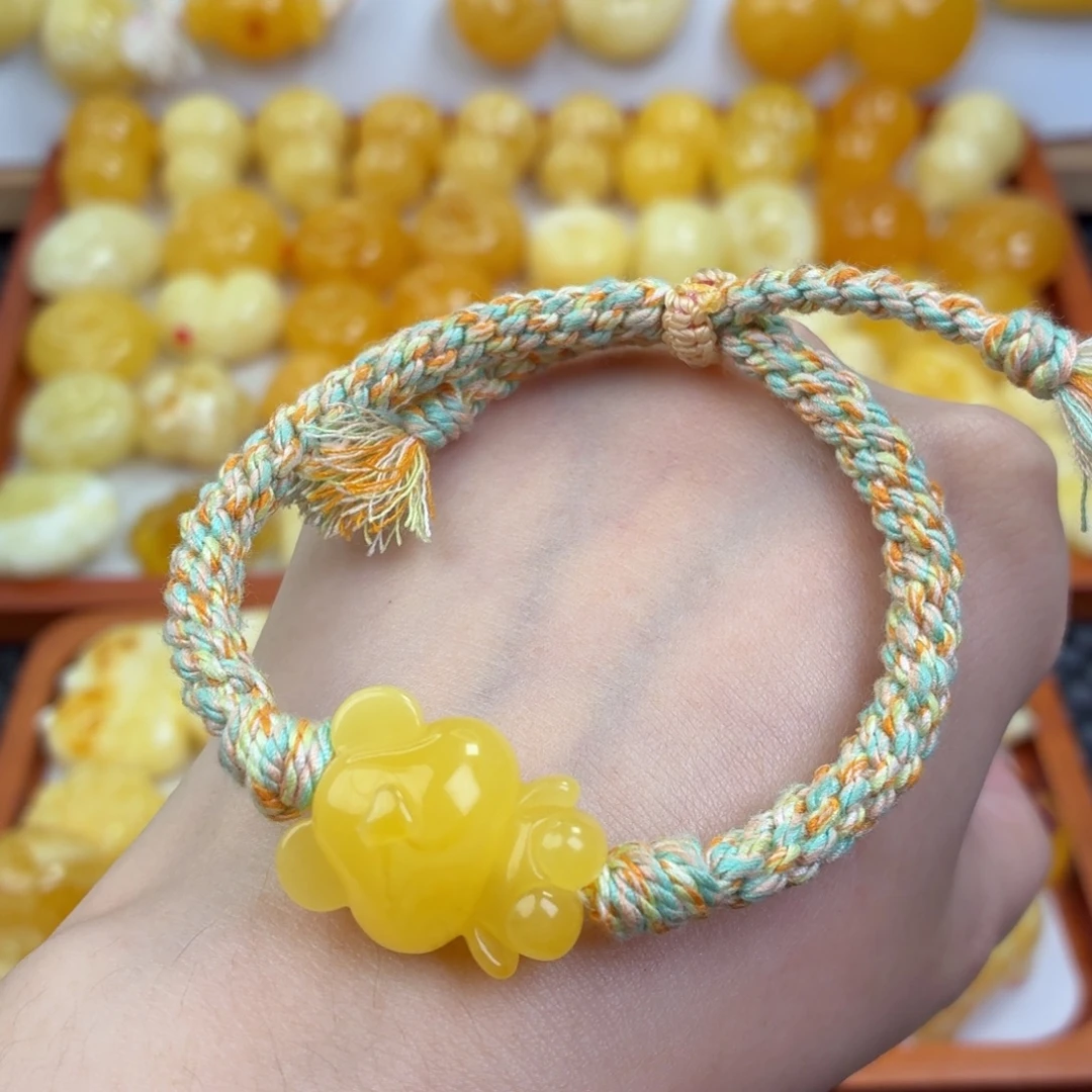 蜜蜡未镶嵌毛衣链蜜蜡