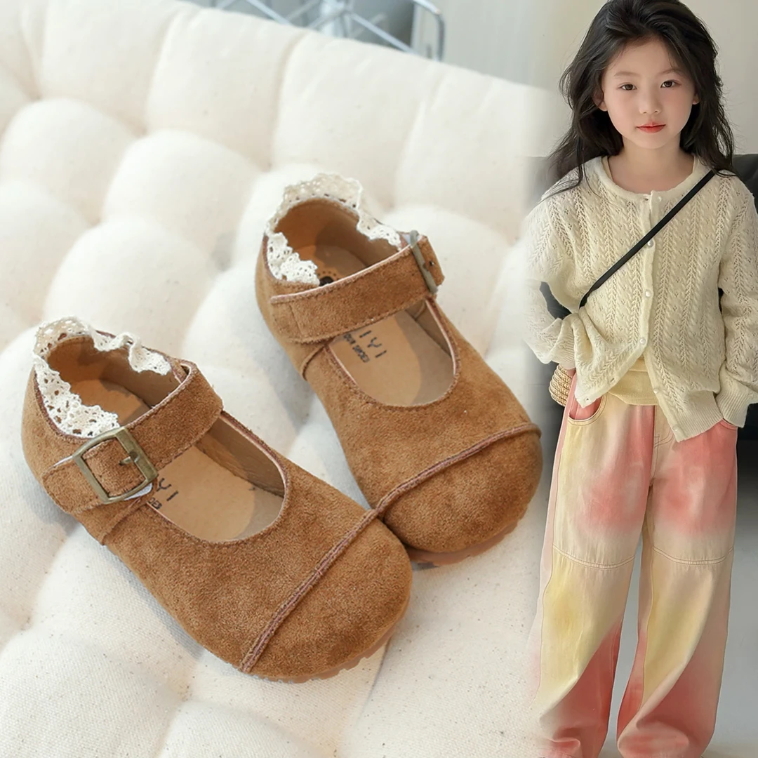 ABC女童鞋子儿童复古小皮鞋公主鞋2025春秋新款豆豆宝宝单鞋洋气