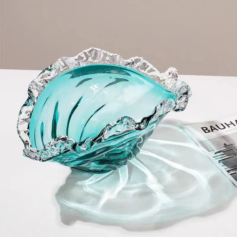 蓝色海洋之星女王果盘果斗收纳盘摆件客厅样板房可水培插花花器