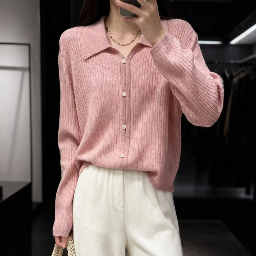 100%山羊绒~建议干洗~胸108-160长57温柔减龄针织开衫 3827