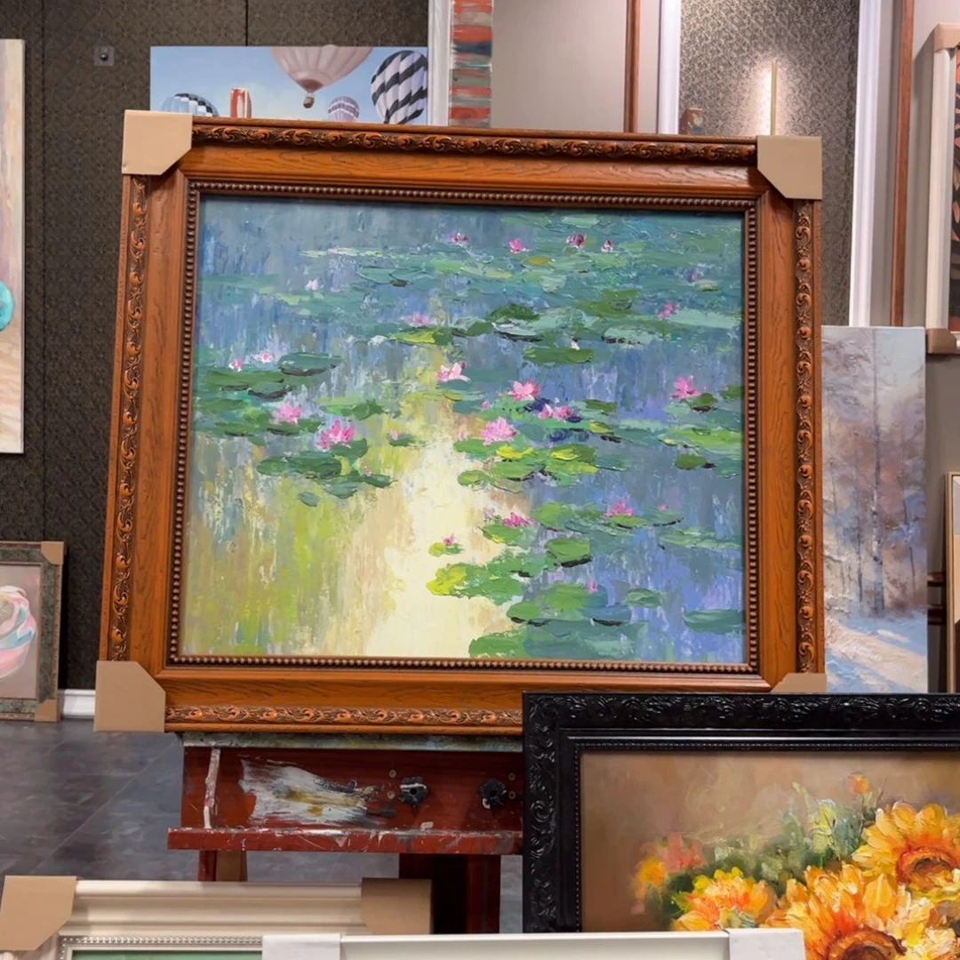 油画睡莲纯手绘油画
